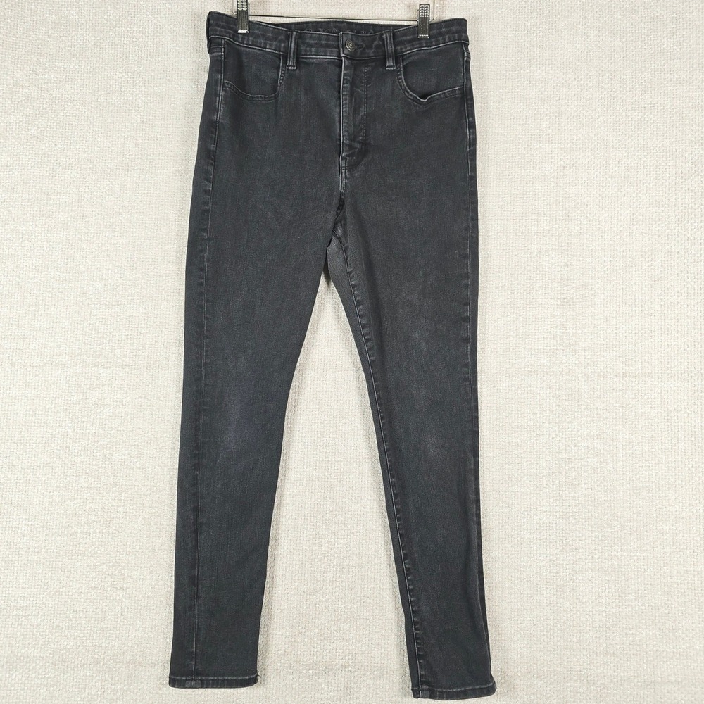 American Eagle The Dream Jean Women 12 Regular Black Skinny High Rise‎ Denim